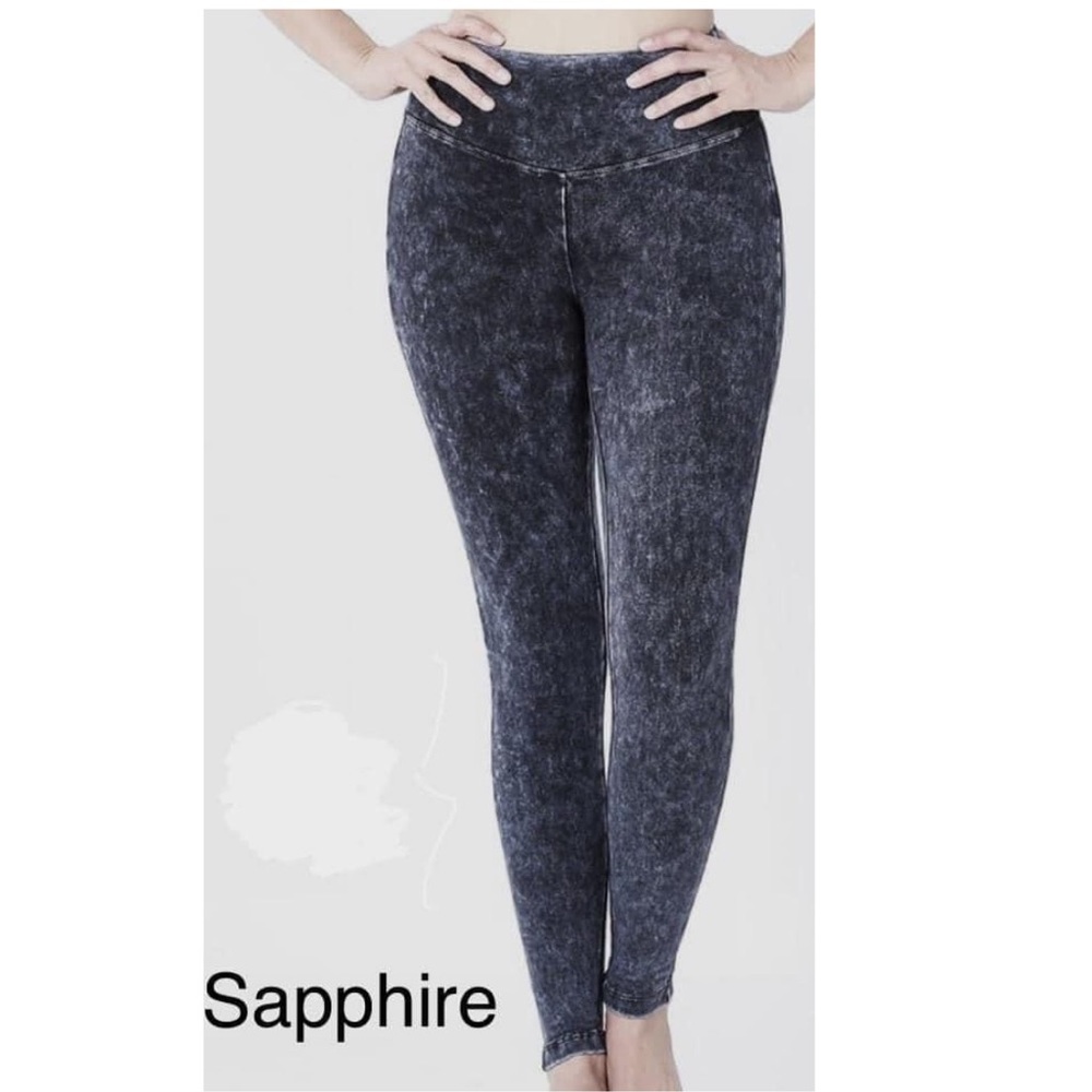Mineral wash leggings - sapphire